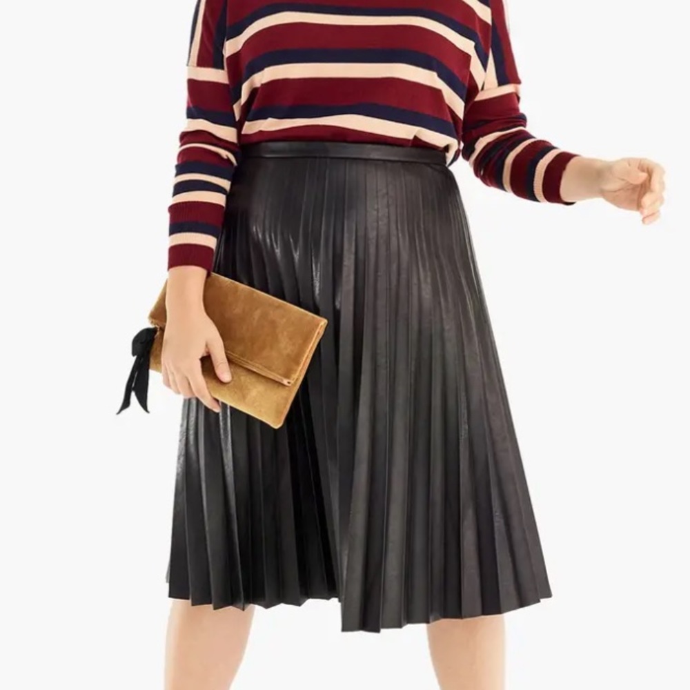 JCrew Faux Leather Midi Skirt